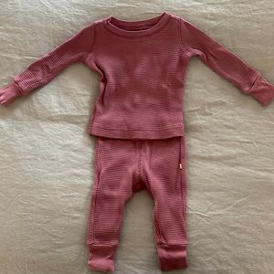 Noble organic waffle set in rose / Size 12-18 months